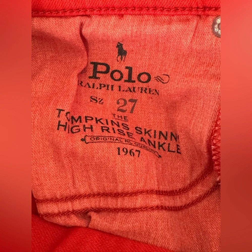 Polo Ralph Lauren Red Skinny Jeans Big Pony Logo Stretch Size‎ 27